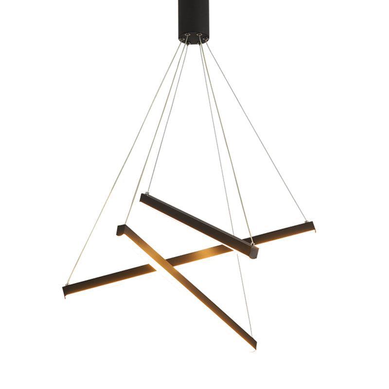 Moderne LED Lysekrone i Sort Metal – Fleksibel Belysning