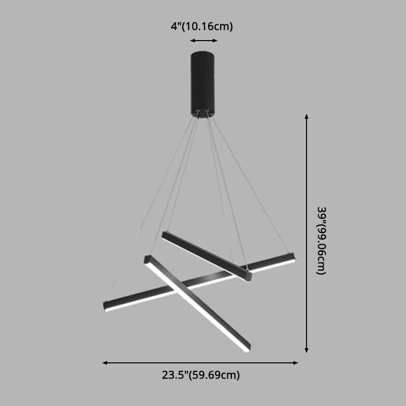 Moderne LED Lysekrone i Sort Metal – Fleksibel Belysning