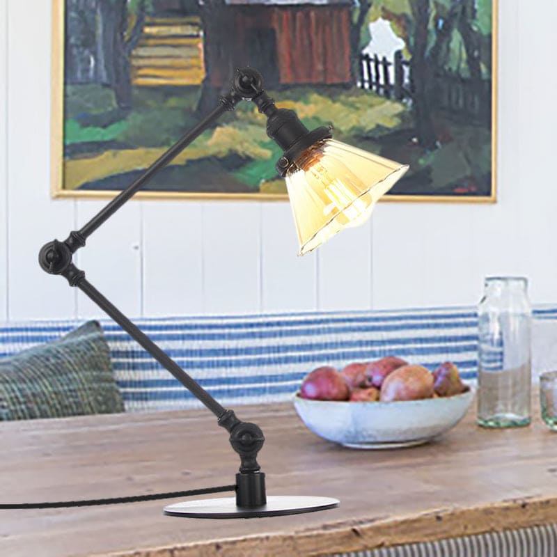 Elegant glasbordslampa med mjukt ljus – modern design