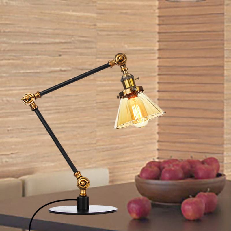 Elegant glasbordslampa med mjukt ljus – modern design