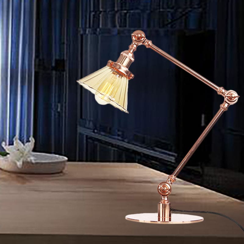 Elegant glasbordslampa med mjukt ljus – modern design