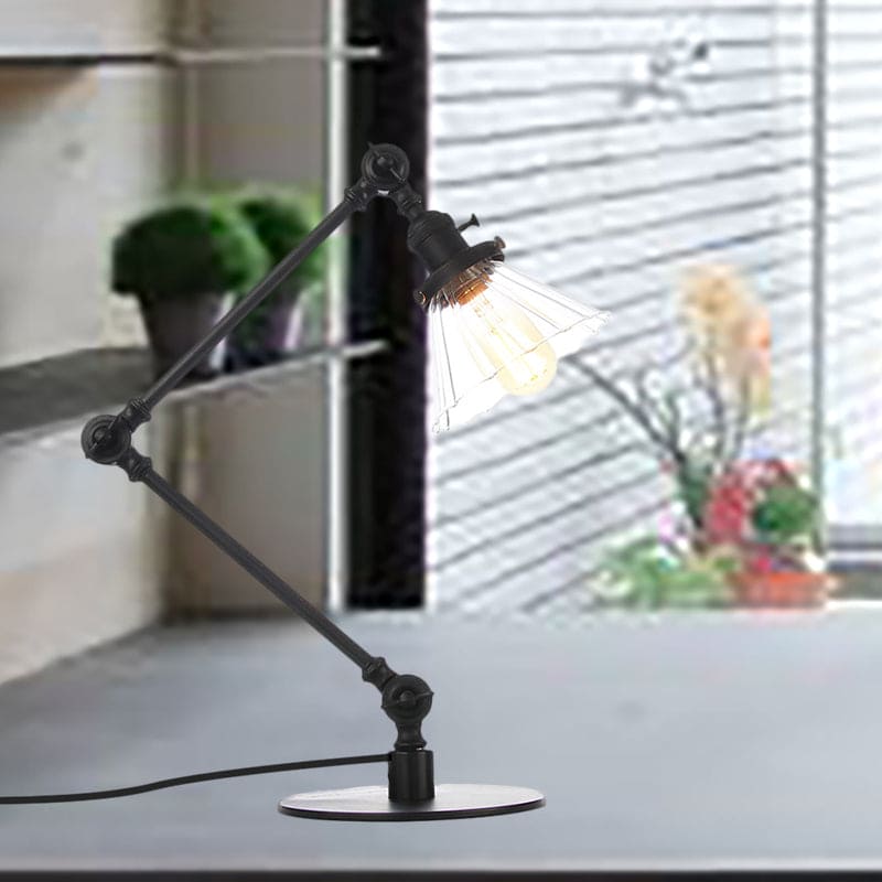 Elegant glasbordslampa med mjukt ljus – modern design