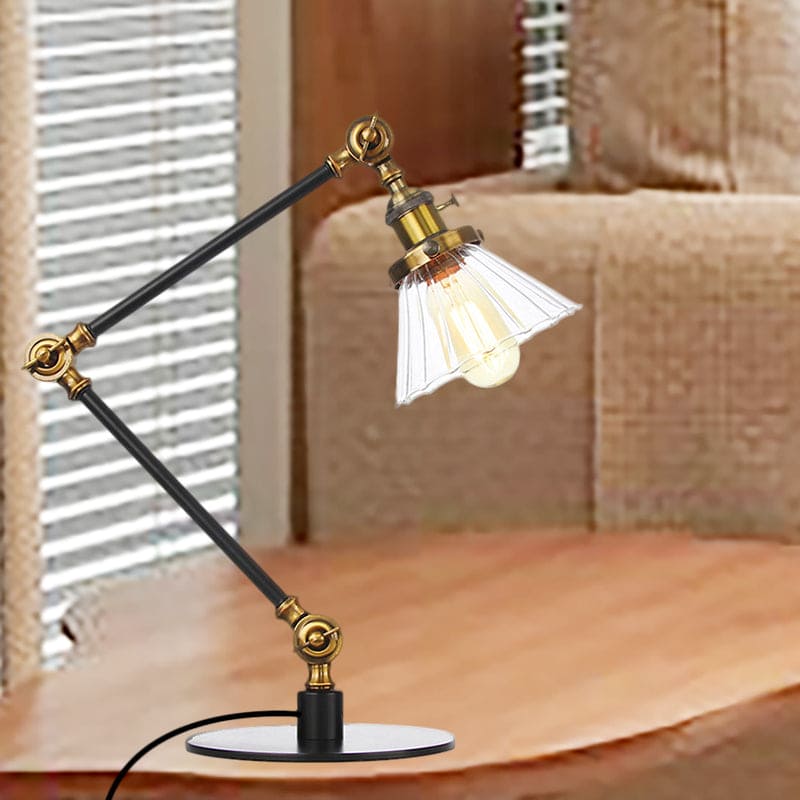 Elegant glasbordslampa med mjukt ljus – modern design