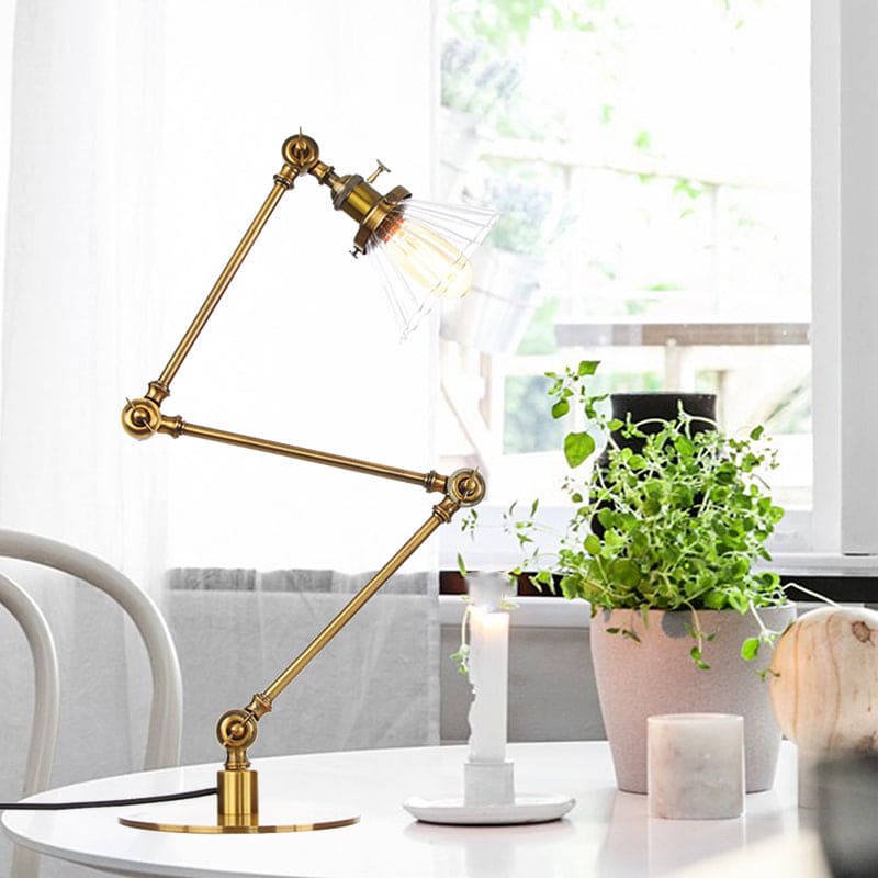 Elegant glasbordslampa med mjukt ljus – modern design