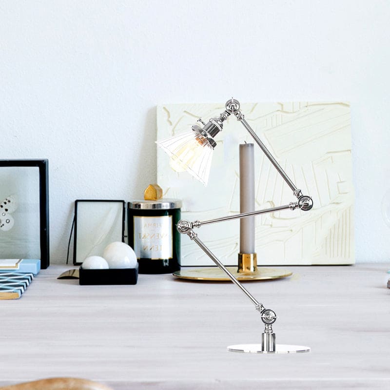 Elegant glasbordslampa med mjukt ljus – modern design