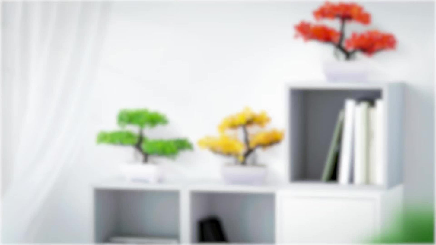 Kunstig BlomsterBonsai – Mini Bonsai med Smukke Rosa Blomster