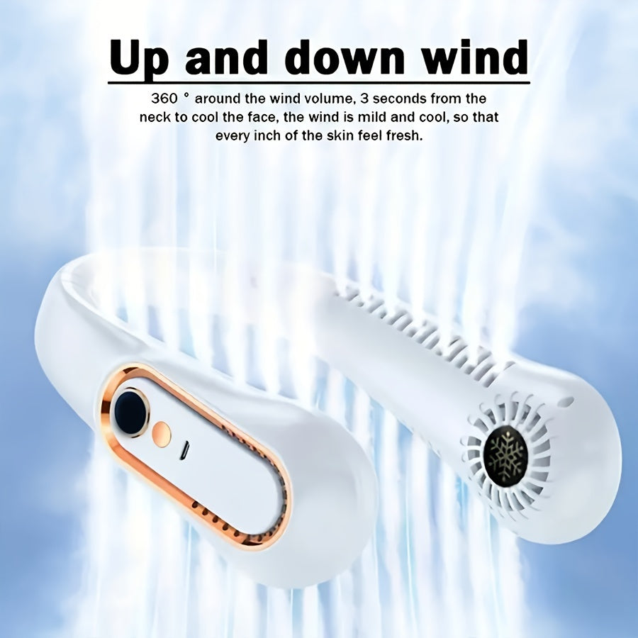 Trådløs USB-halsventilator med kraftig og stille køling