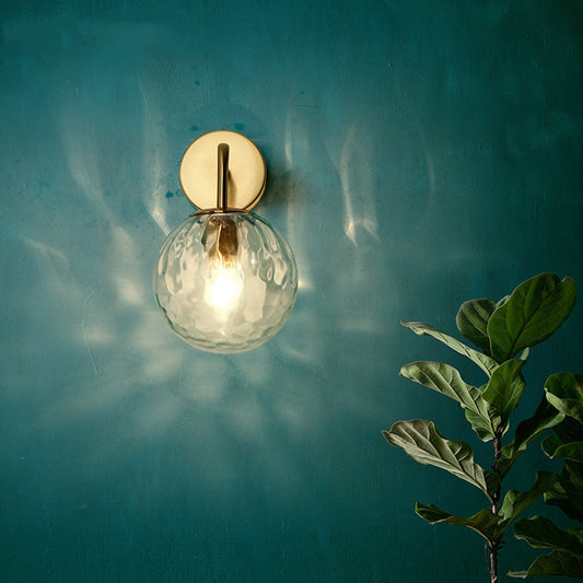 Moderne Væglampe i Glas med Elegant Guld Finish