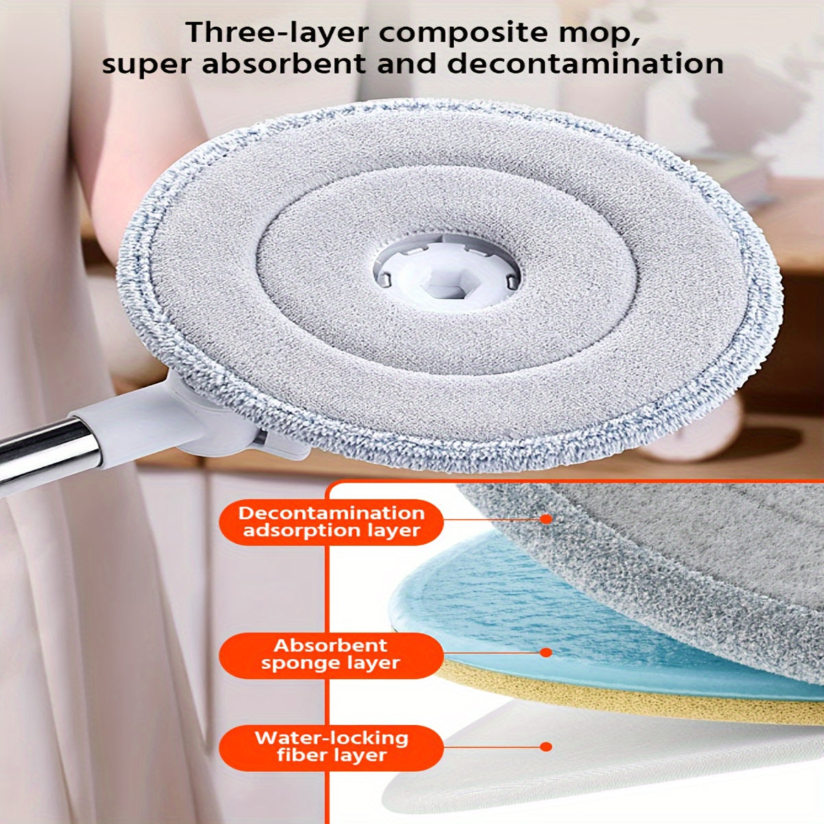 SmartMop Roterande Set – Handsfree Rengöring med Justerbar Höjd