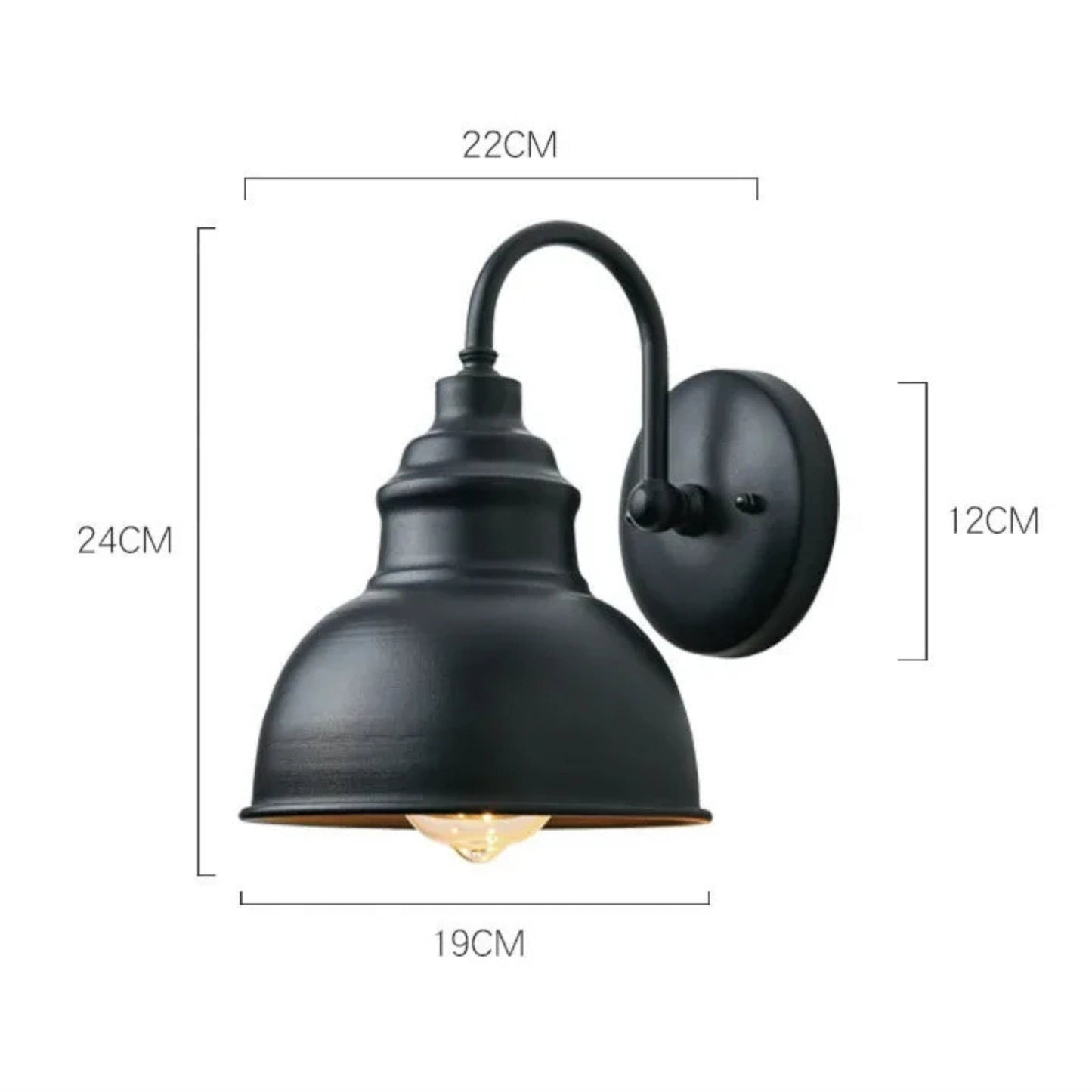 Rustik Vägglampa med Industriell Design – Perfekt för Utomhusbruk