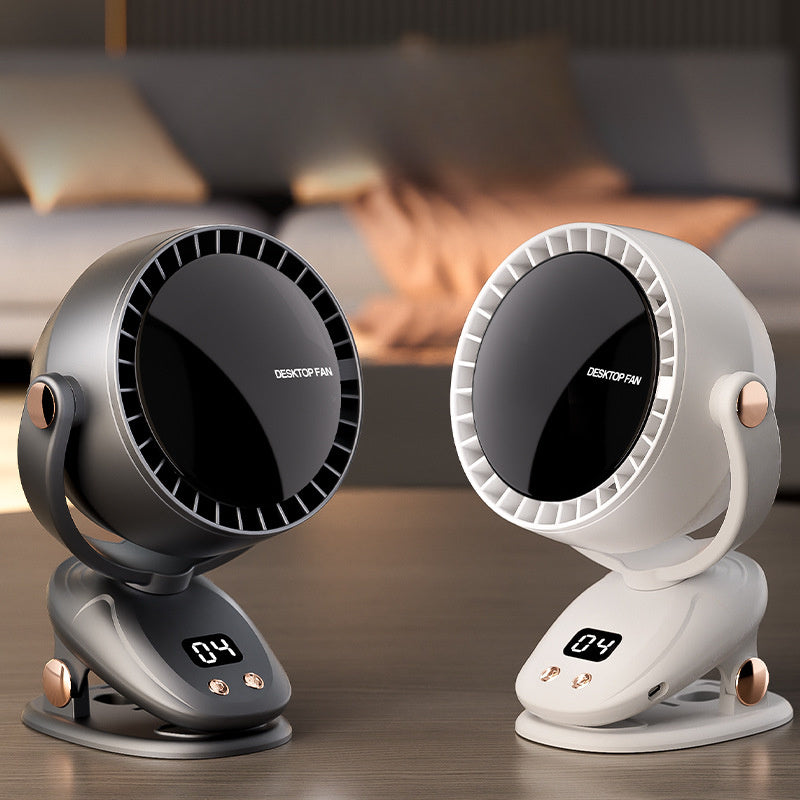 Trådløs bladløs ventilator med digital skærm – stille og genopladelig til indendørs og udendørs brug