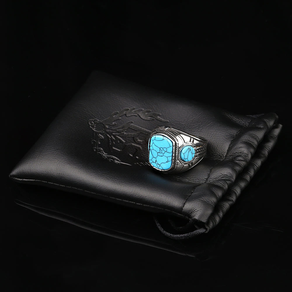 Elegant Herrring med Turkos Sten – Kobolt