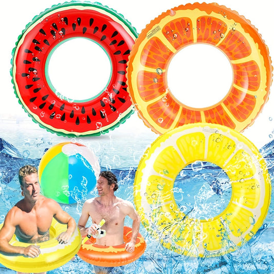 Frukt-tema uppblåsbar pool med 3 hållbara ringar