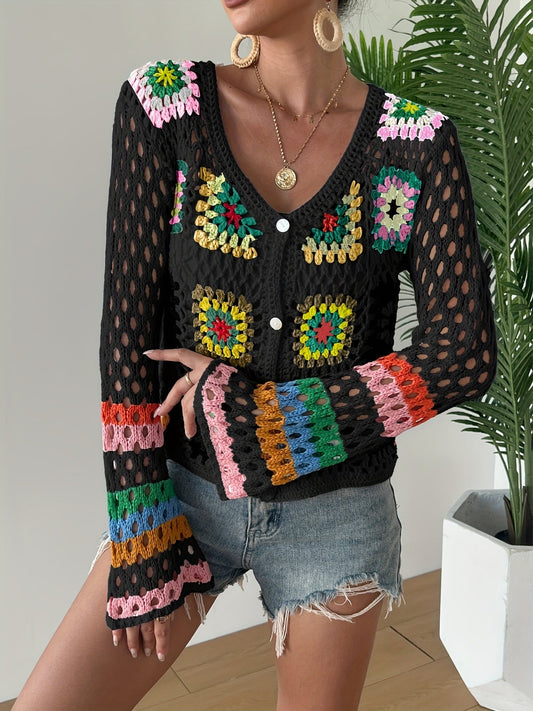 Handgjord boho-klänning i färgglad och bekväm stil
