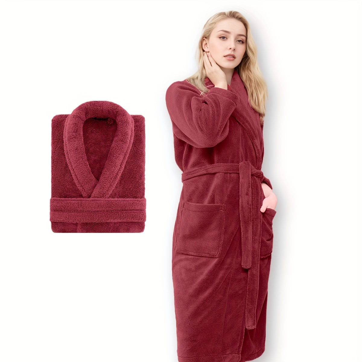 Lyxig Unisex Badrock i Mjuk Fleece – Komfort och Värme