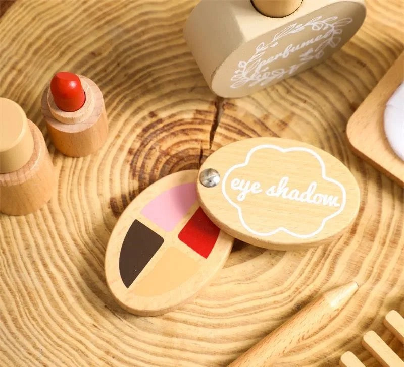 Skönhetsset i trä för barn – Kreativ frisör och make-up