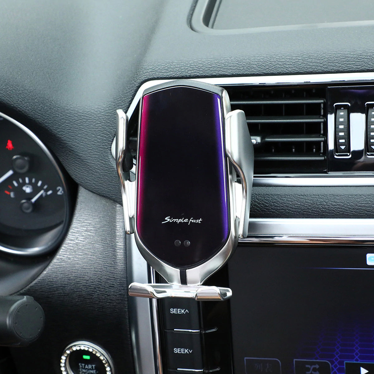 Smartphoneholder til bil med trådløs opladning og automatisk lås