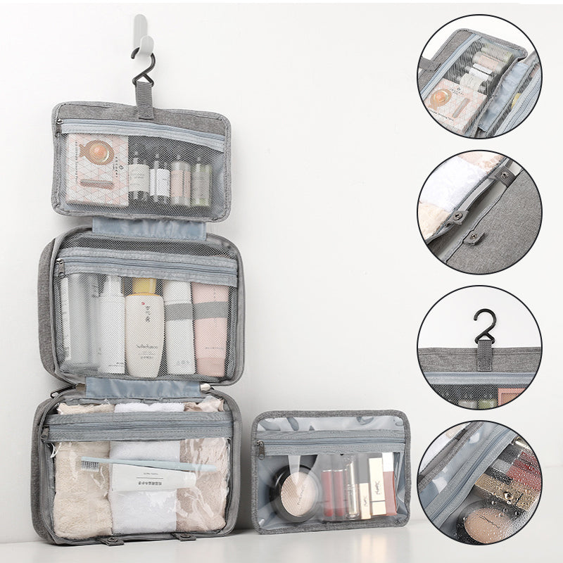 Resecosmetik Organizer | Kompakt och Vattentät | 4 Fack med 360° Hänglås