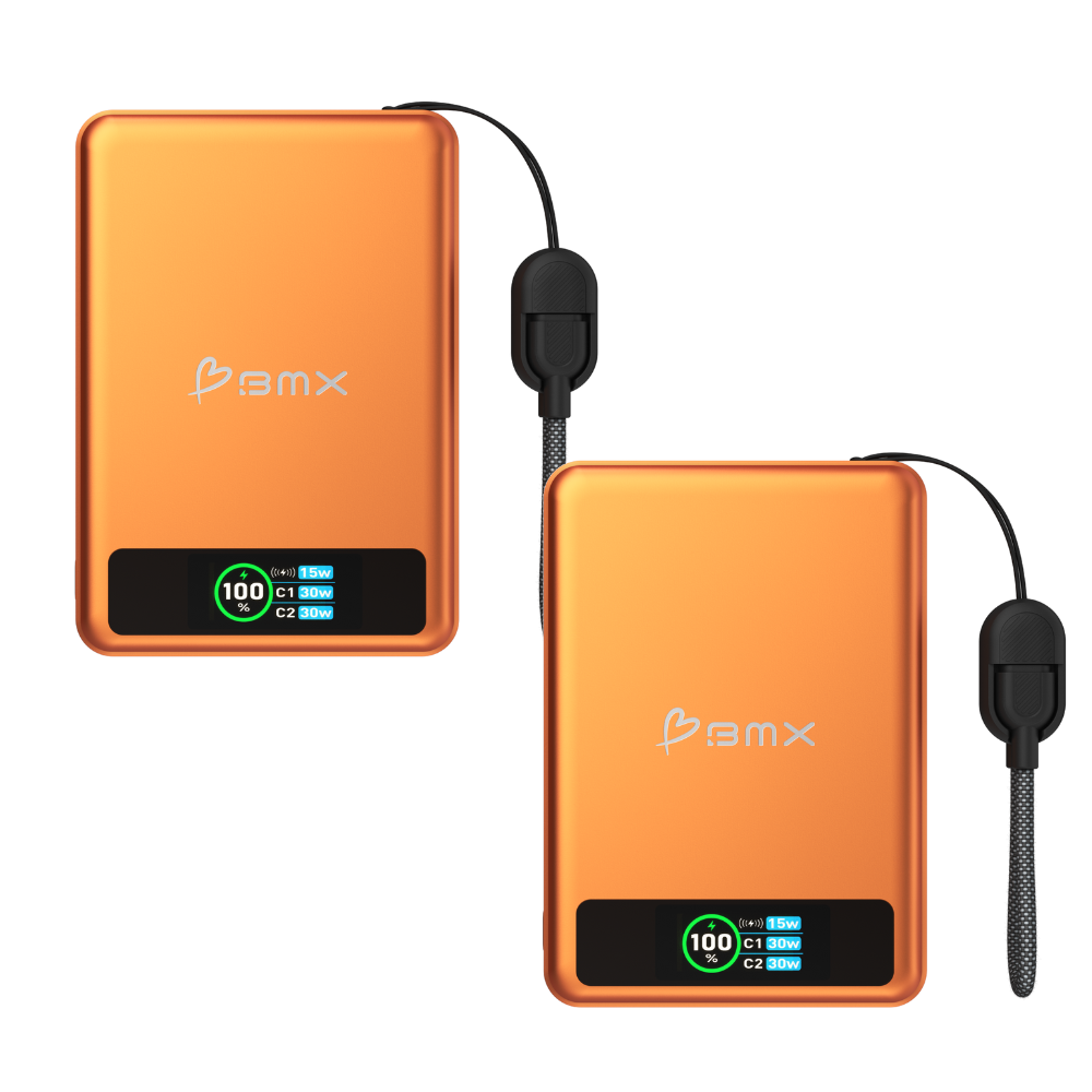 Sæt af 2 Qi2 Powerbanks med 10000 mAh og 30W USB-C Hurtigopladning
