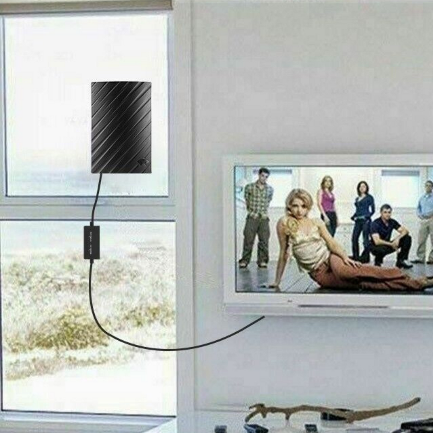 Indendørs TV-antenne, 4K, lang rækkevidde, digital modtagerantenne