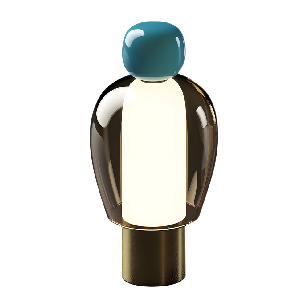Genopladelig Bordlampe i Glas med Justerbar LED-lys
