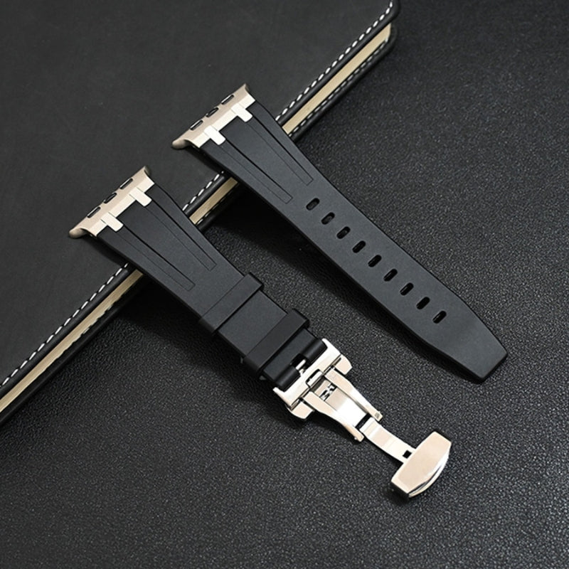 Silicone Urrem til Apple Watch med Elegant Titanium Lås