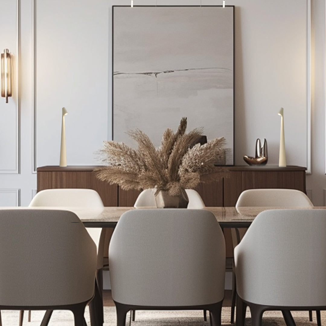 Trådløs LED Bordlampe i Rød Metal - Lang Batterilevetid