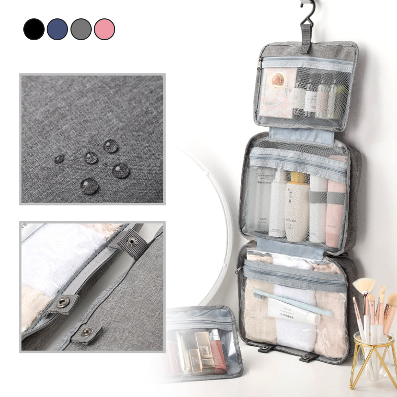 Resecosmetik Organizer | Kompakt och Vattentät | 4 Fack med 360° Hänglås