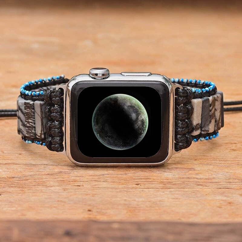 Elegant armbånd til Apple Watch med zebra jaspis