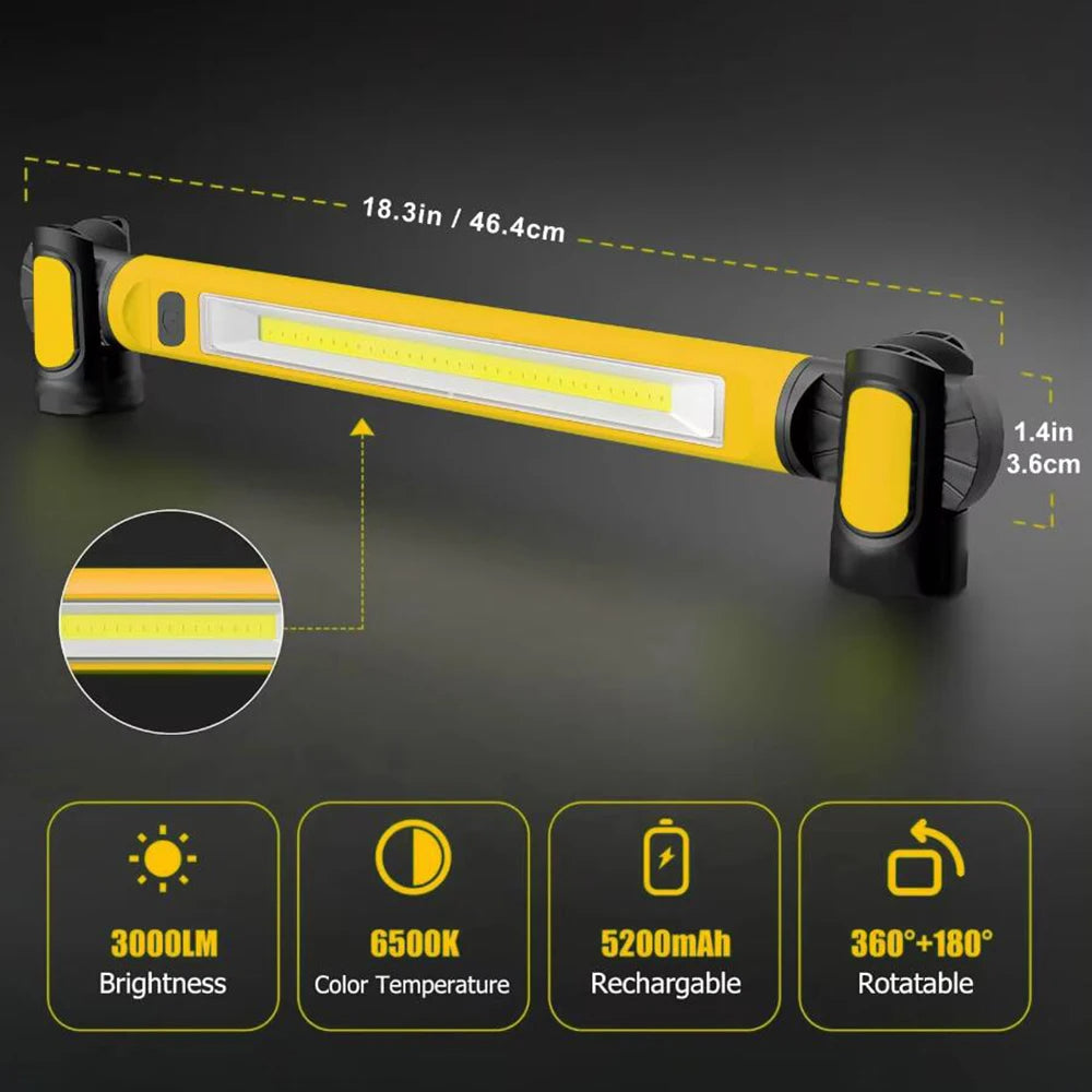 Fleksibel LED-arbejdslys med kraftig magnetbase