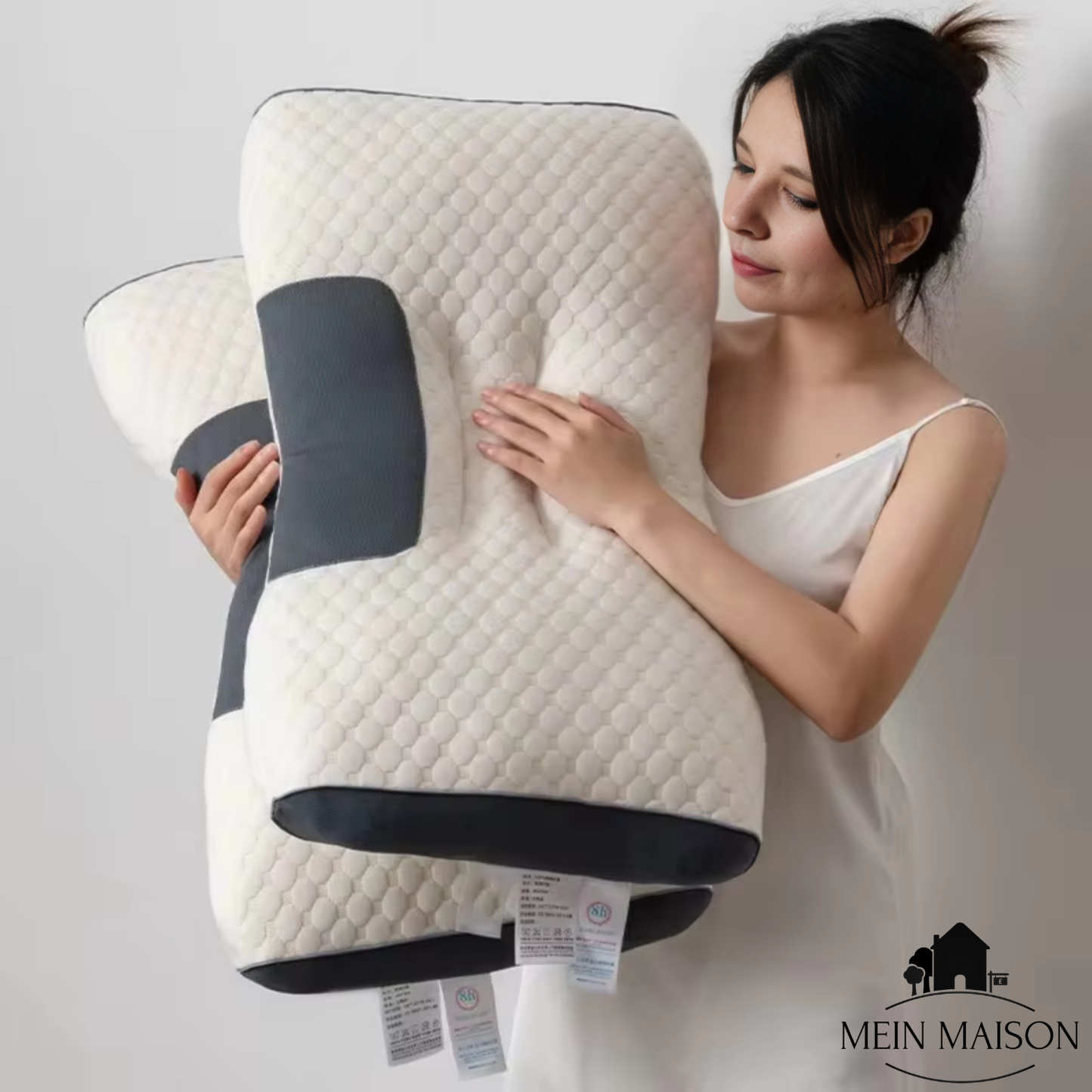 Ergonomisk nakkepude i memory skum – Åndbar konturdesign
