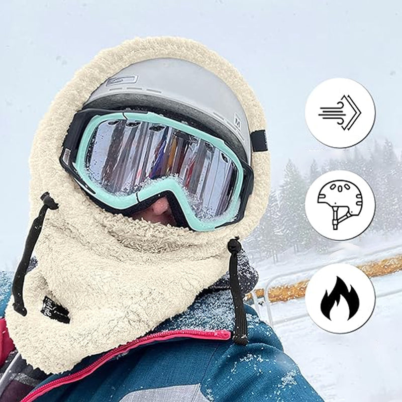 Skidmask med sherpahätta för kallt väder