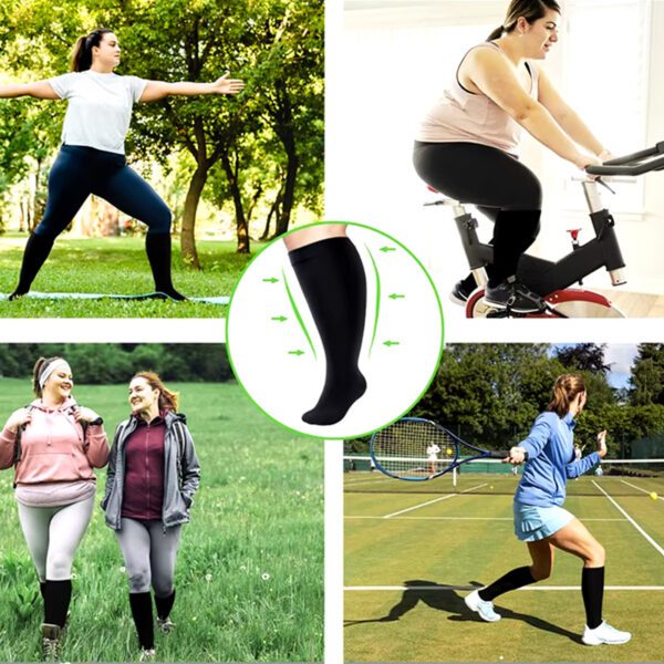 Bekväma Plus Size Kompressionsstrumpor med Optimalt Stöd