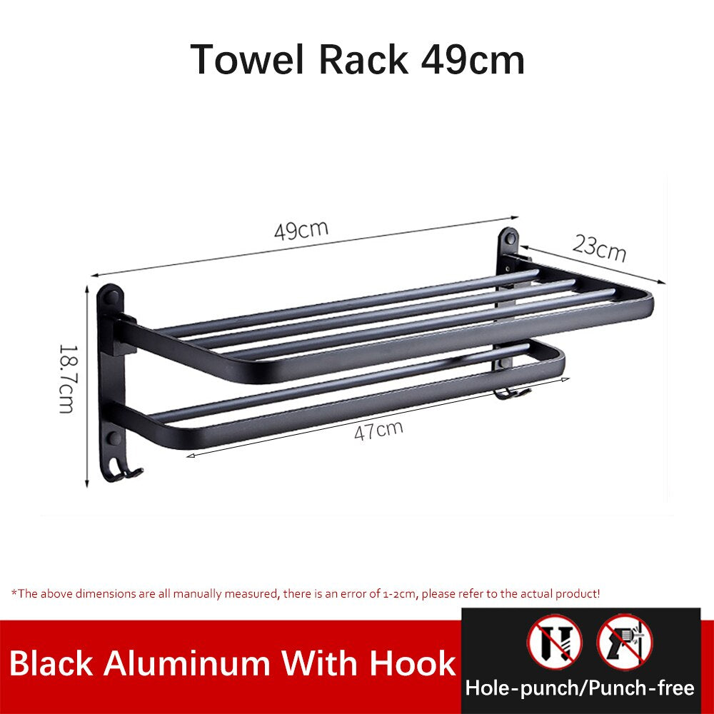 Easy Organizer Bathroom Aluminium Foldbar Håndklædeholder