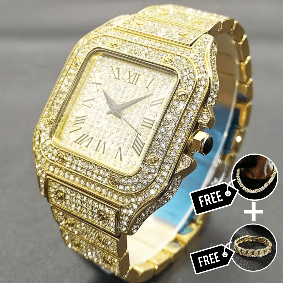 Santos Klocka med Diamantinfattning – Elegant Lyxarmbandsur
