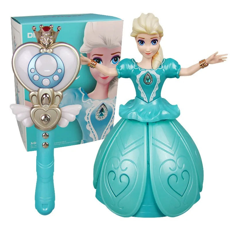 Elektrisk prinsessflicka med ljus och musik – FrostyBallet dansleksak