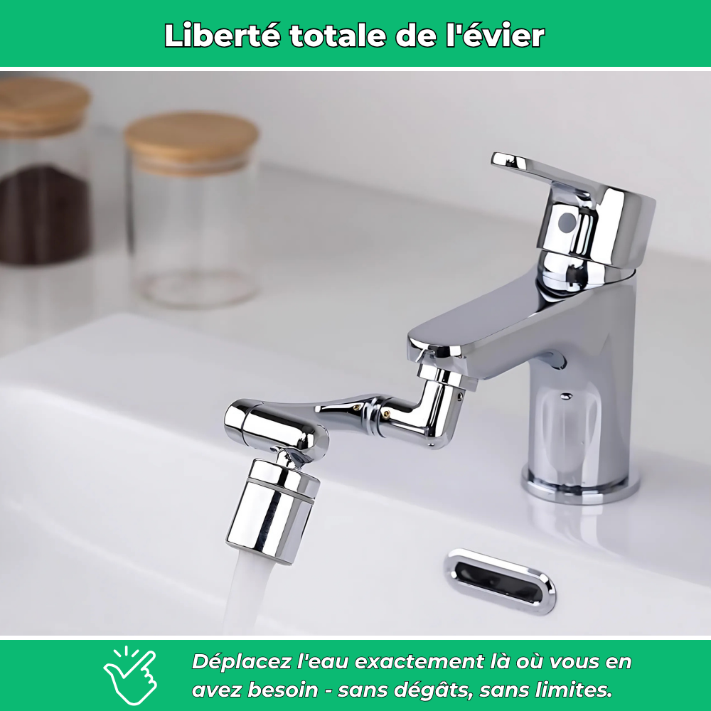 Flexibel 1440° Kranförlängare med Vattenbesparare