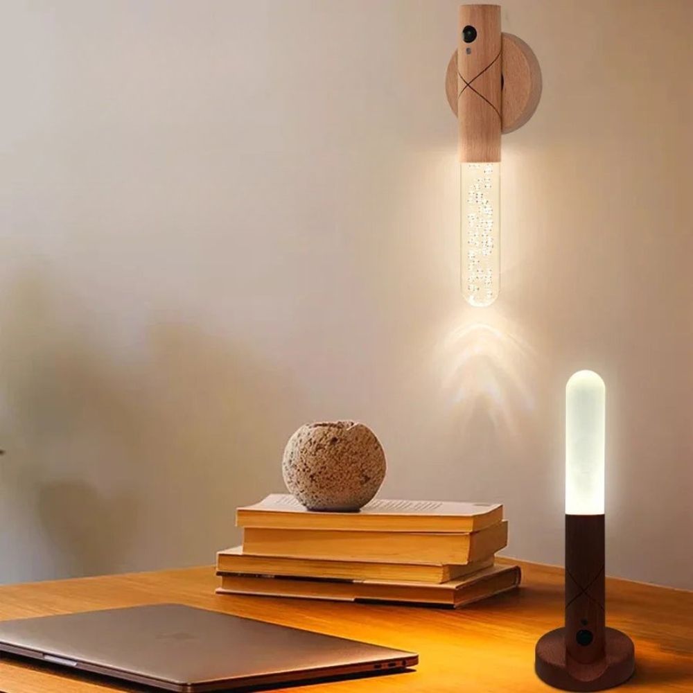 Mångsidig LED-bordslampa med magnetisk bas och rörelsesensor
