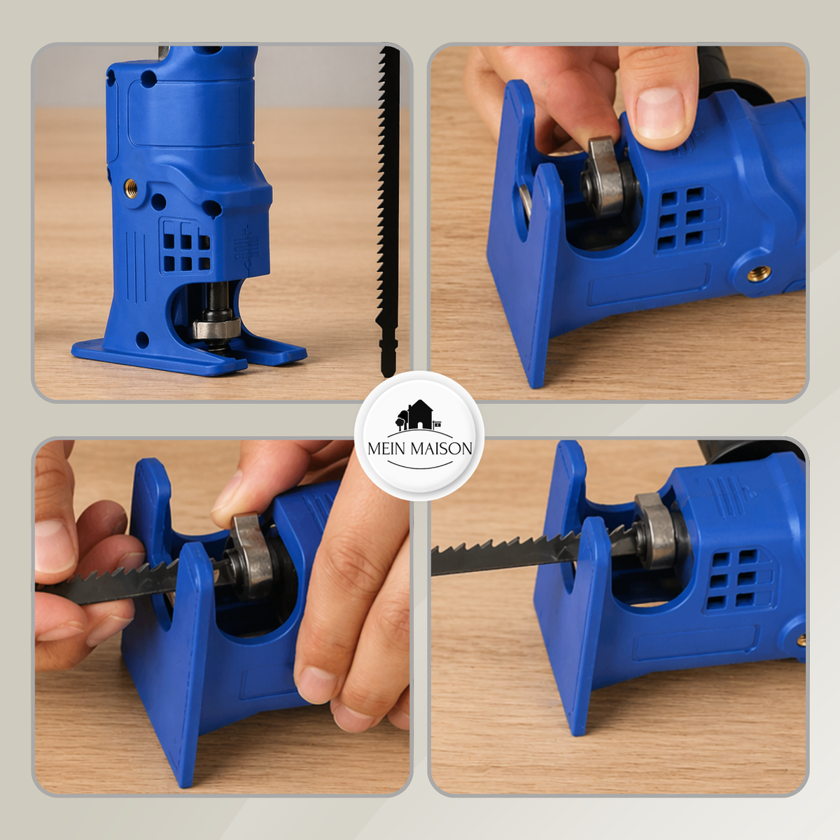 Adapter för borr med handtag | Skär i trä & metall | 3 sågblad, snabb montering, precisa snitt