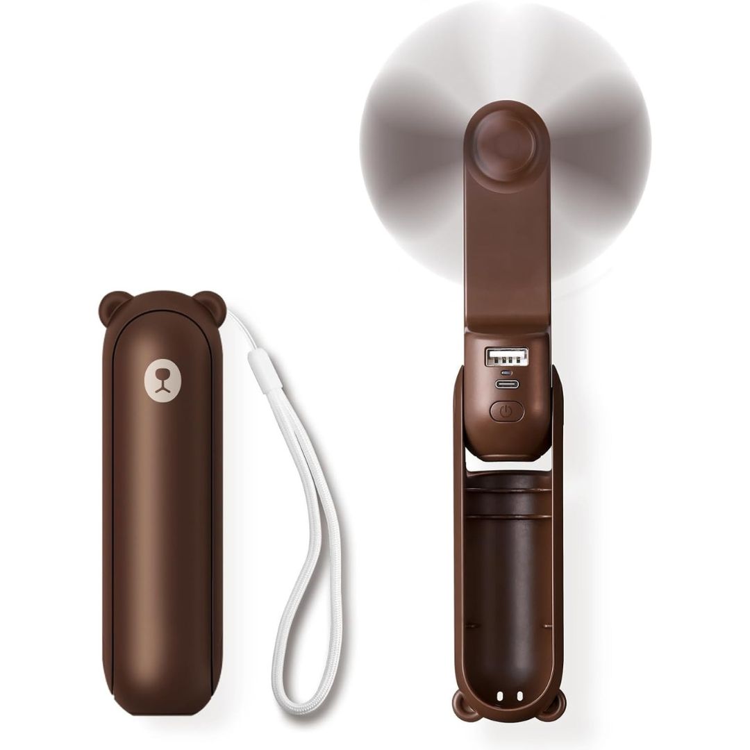 3 i 1 Håndholdt Mini Vifte | USB Opladelig, Sammenklappelig Design & Ideel til Rejser, Camping og Udendørs Aktiviteter