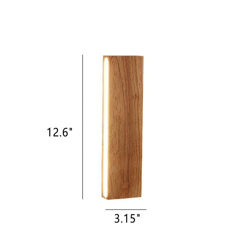 Stilren LED Vägglampa i Trä – Minimalistisk Design och Komfortljus