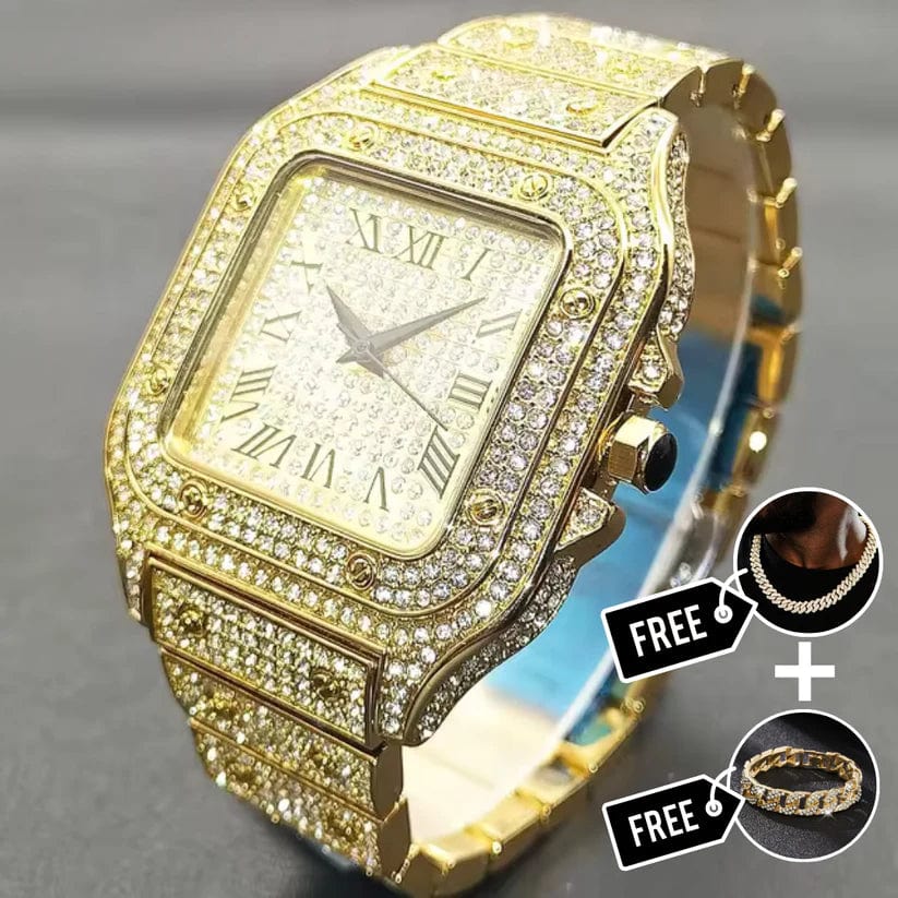 Santos Klocka med Diamantinfattning – Elegant Lyxarmbandsur