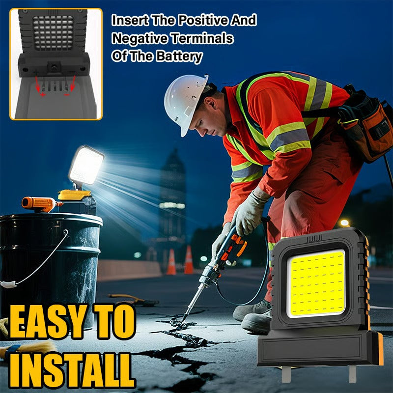LED Arbetslampa för Batteriverktyg | Passar Makita, Bosch, Milwaukee & Einhell | Kraftfull Belysning för Garage & Utomhusbruk