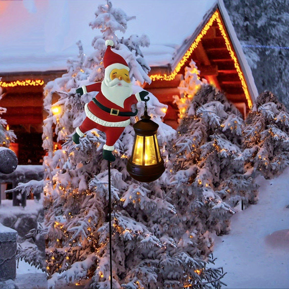 Solcellslampor med Jultomte – Hållbar Trädgårdsdekoration