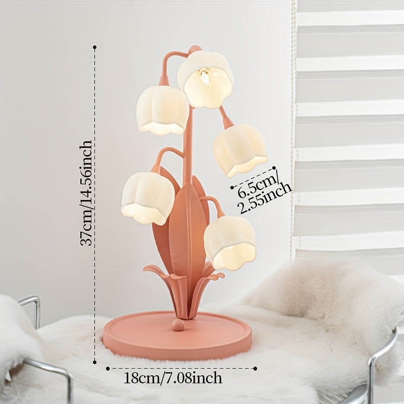 Romantisk blomsterlampa med USB – Mjukt, vitt ljus