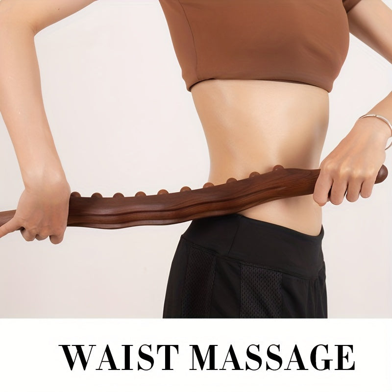 Massagestav av trä med 31 pärlor – Djupgående muskelavslappning