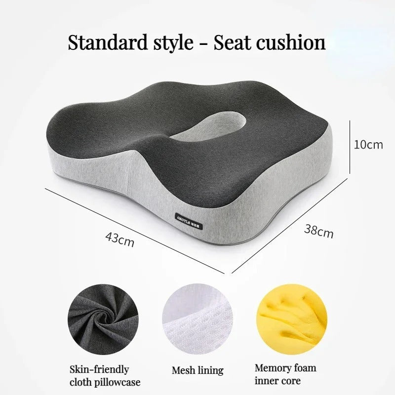 Ergonomisk Sædehynde med Memory Foam til Optimal Rygstøtte