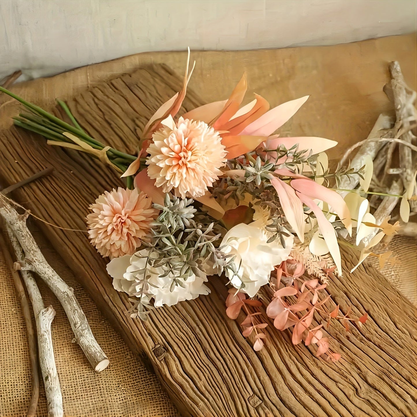 Elegant Kunstige Blomsterbuket til Bryllup og Sæsonbestemt Dekoration