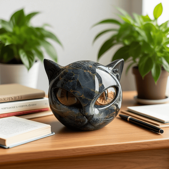 Kattens eleganta skulptur – En mystisk dekorativ figur