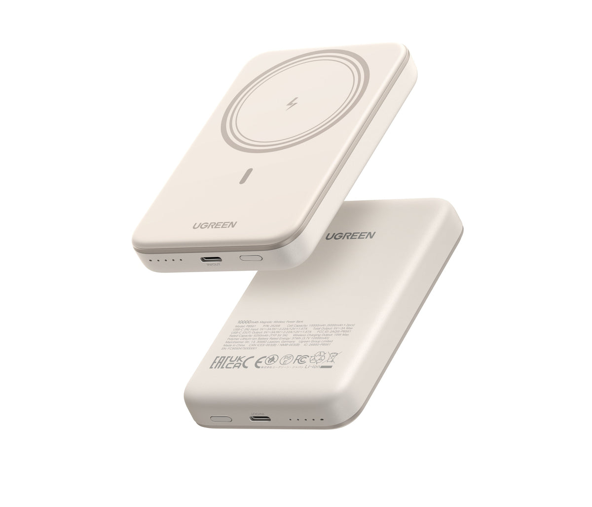 Trådlös 20W snabbladdare med USB-C och MagSafe – Magnetisk powerbank 10 000 mAh